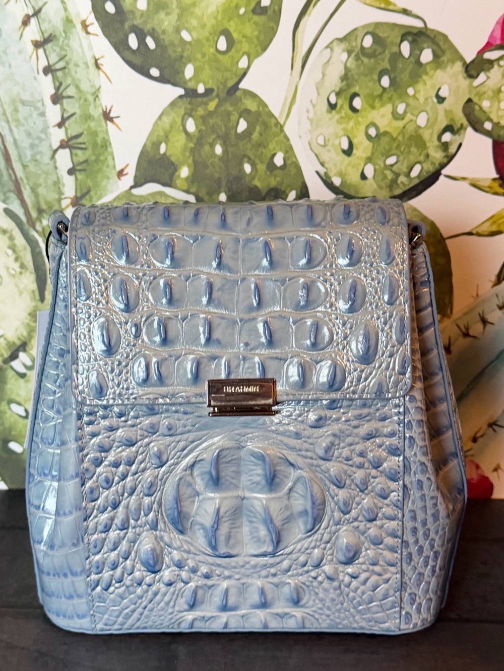 NWT Brahmin Margo HEAVENLY BLUE Melbourne Leather Crossbody BEAUTIFUL EYES FIRM